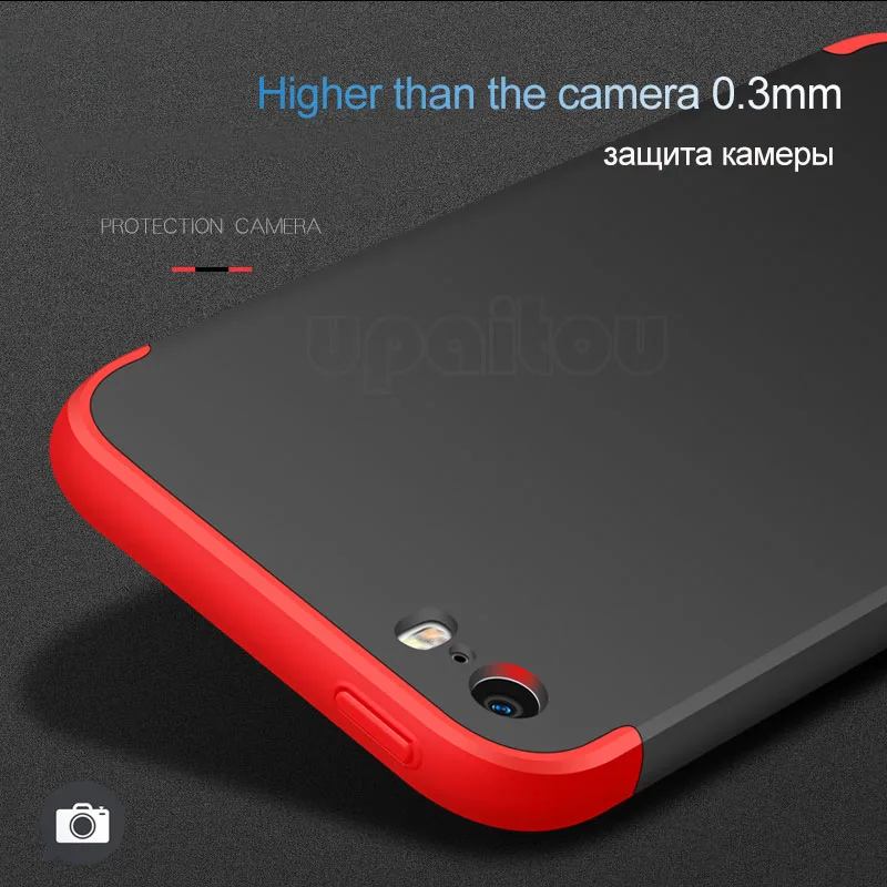 Чехол UPaitou с полным покрытием на 360 градусов красные чехлы для iPhone 5 5S SE Роскошный