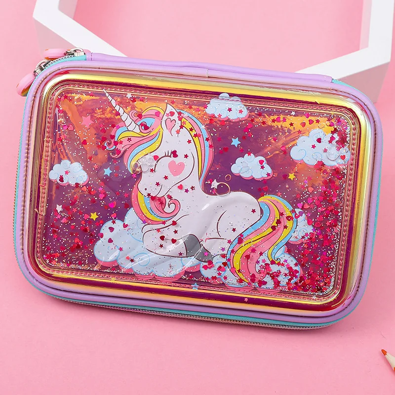 Чехол карандаш с изображением единорога кошки kalem kutusu Kawaii trousse scolaire stylo фламинго