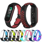 Ремешок силиконовый для Xiaomi Mi Band 5 6, двухцветный спортивный браслет с защитой от пота, сменный Браслет для Miband 5 Miband6