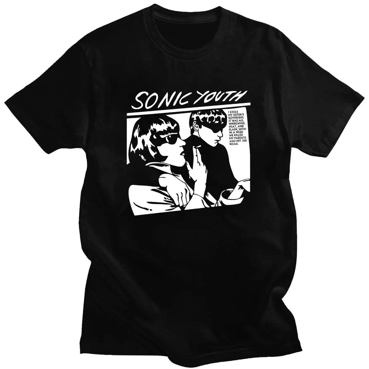 

2021 Sonic Youth Rock Band Couple Clothing Round- Neck Comfortable T-shirts Male Harajuku Casual New Style Tee Daily Cotton Wear