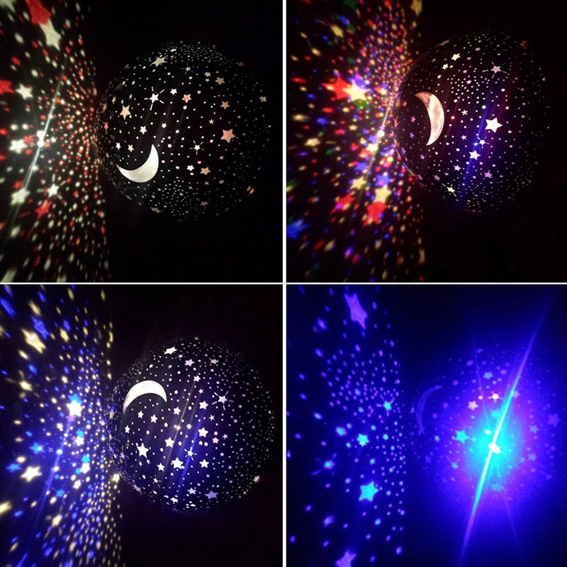 

Led Roterende Star Projector Novelty Verlichting Maan Hemel Rotatie Kids Baby Nursery Nachtlampje Batterij Operated Emergency
