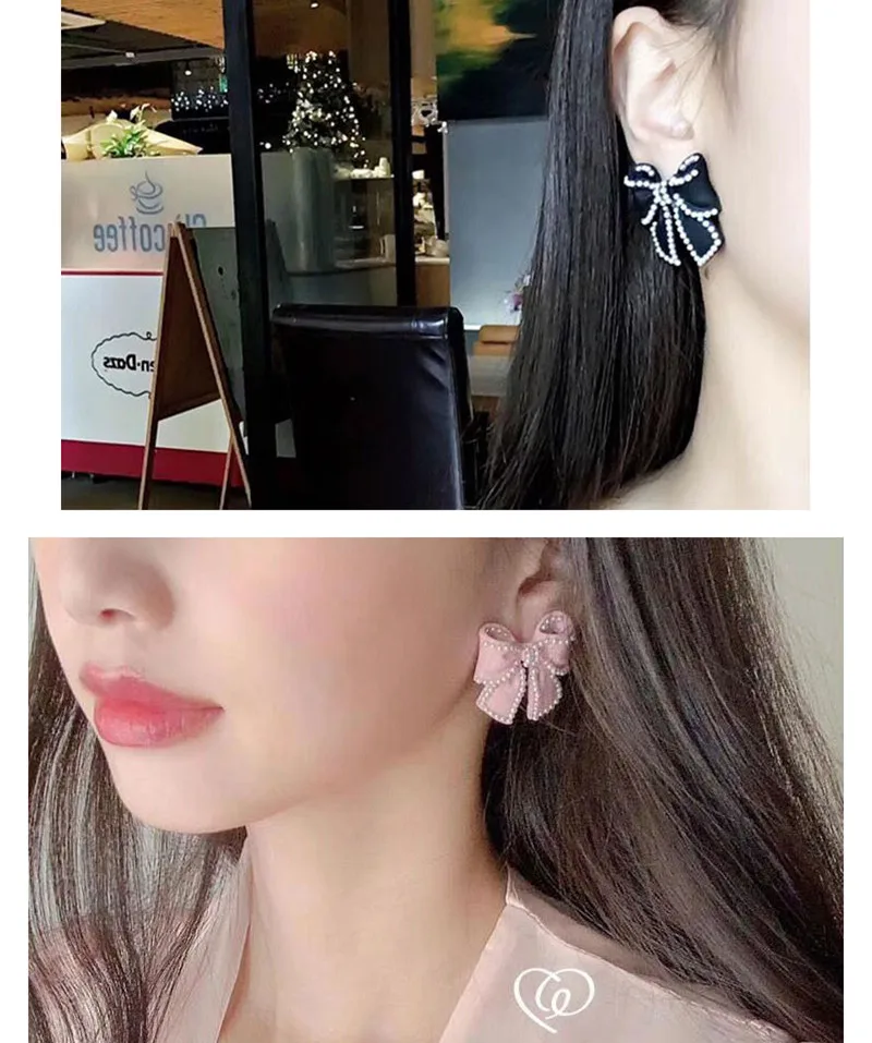 Kymyad Stud Earrings For Women Imitation Pearl Jewelry Earings Fashion Big Butterfly Statement | Украшения и аксессуары