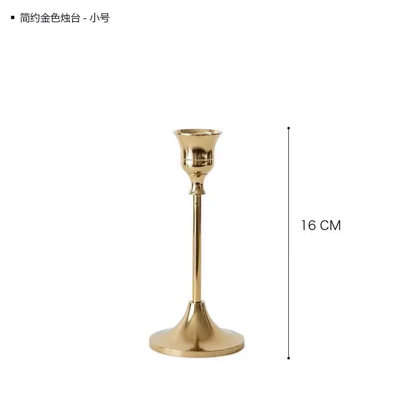 

Golden Modern Candle Holder Minimalist Luxury Ornaments Romantic Dinner Iron Candlestick Bougeoir Table Decoration ED50ZT