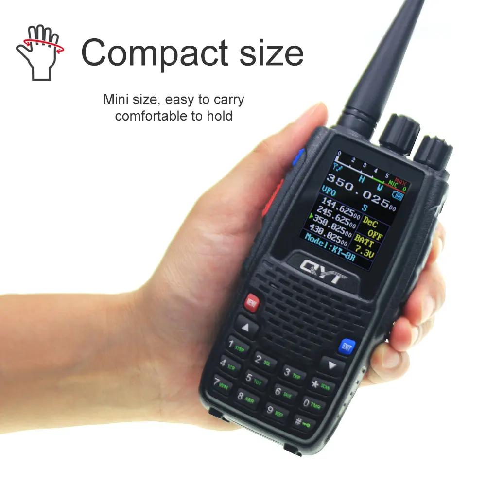 Рация QYT Quad Band UHF VHF 136 147 МГц 400 470 220 270 350 390 4 диапазона 3200 мАч двухсторонний