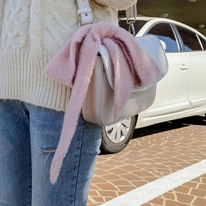 Вязаный шарф из искусственной норки и шерсти Корейская версия Однотонный