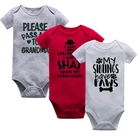 Комбинезон детский, из 100% хлопка, с коротким рукавом, с мультяшным принтом