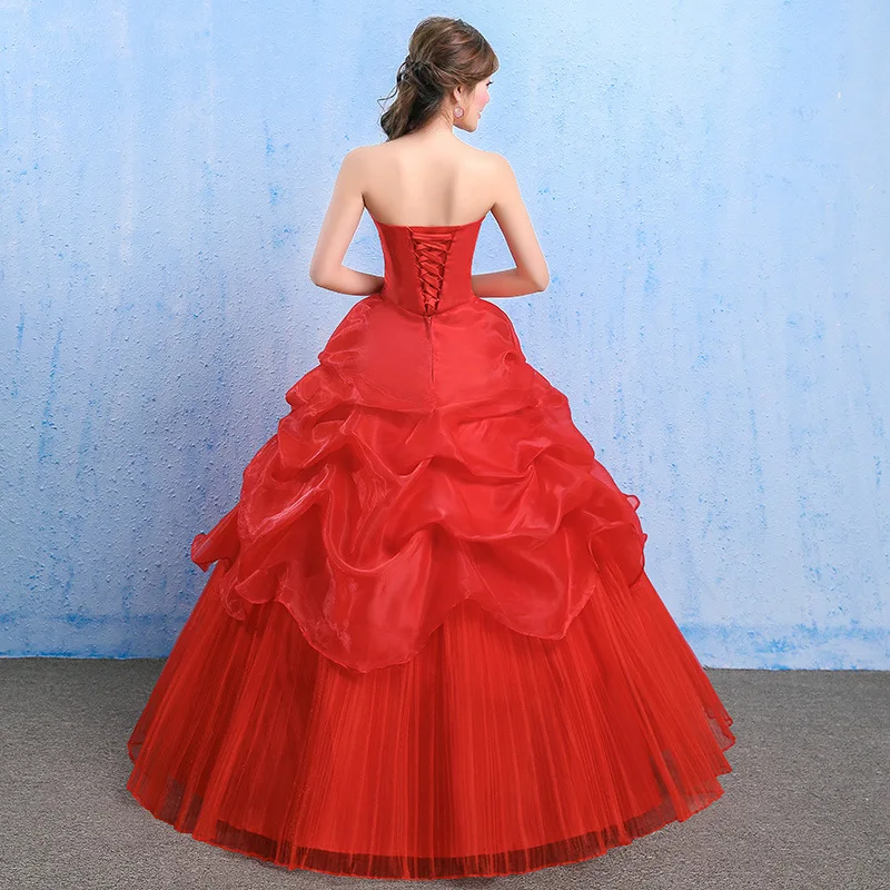 

SHAMAI Vintage Wedding Dresses 2020 Strapless Bride Dress Ball Gown Wedding Gowns 2020 Robe De Mariage Bridal Dresses