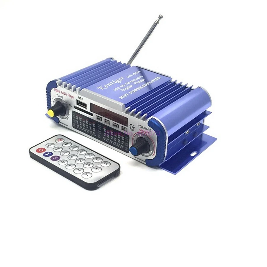 DHL или Fedex 50 шт. HY601 USB FM аудио 12 В светодиодный стерео усилитель радио MP3 динамик
