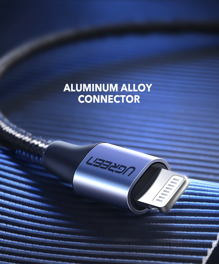 Ugreen usb type c к lightning Кабель Apple MFI Сертифицированный для iPhone 11 pro xs xr 8 7 6s plus 5 ipad зарядное устройство PD Быстрая зарядка 18 Вт
