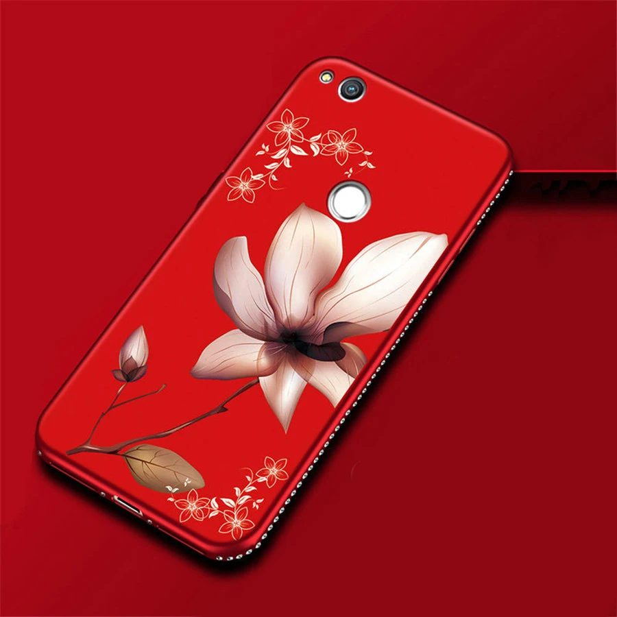 Чехол со стразами и цветами для Huawei P8 Lite 2017 мягкий силиконовый чехол из ТПУ huawei honor