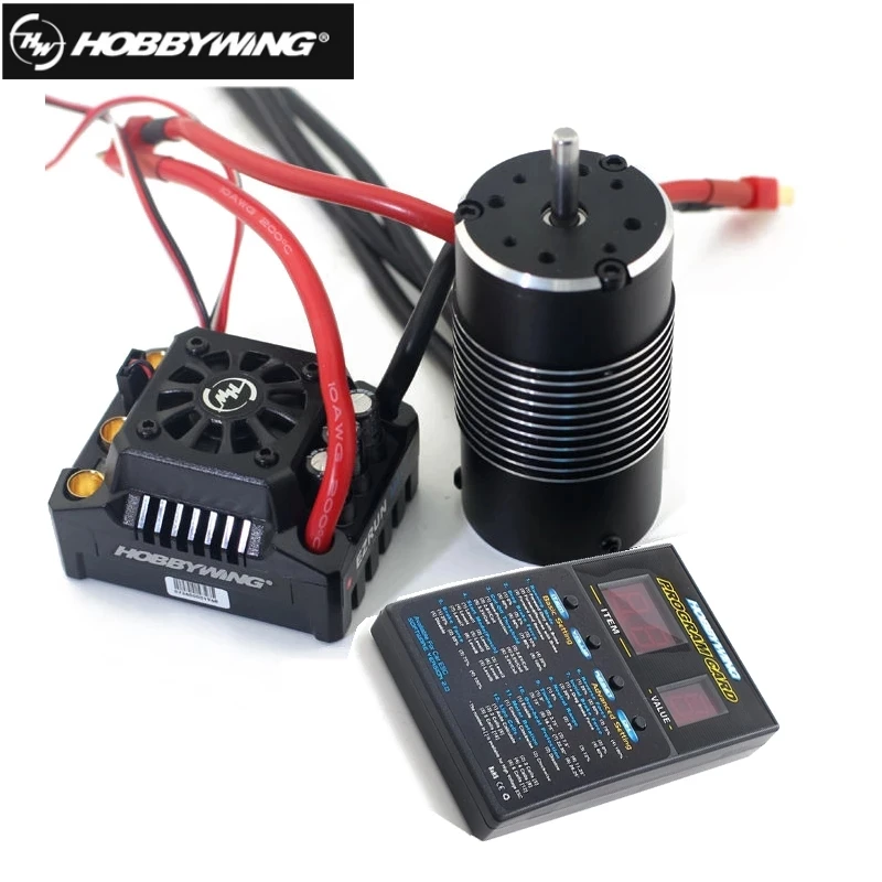 

Hobbywing EzRun Max8 v3 150A Waterproof Brushless ESC T TRX Plug 4274 2200KV Motor LED Programing for 1/8 RC Car Truck