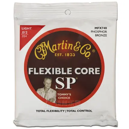 MartinGuitar MFX7400 Акустическая гитара Martin гибкий сердечник FX 92/8 струны из фосфористой бронзы, светильник, 012-054