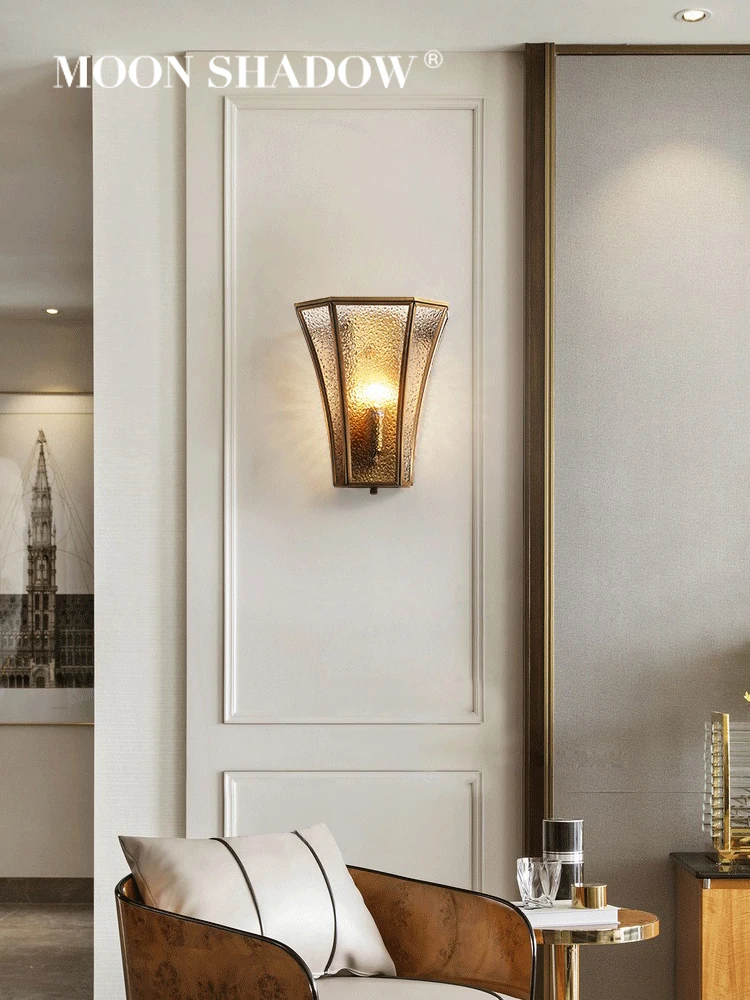 MOONSHADOW настенный светильник для гостиной полный Медь современное матовое стекло
