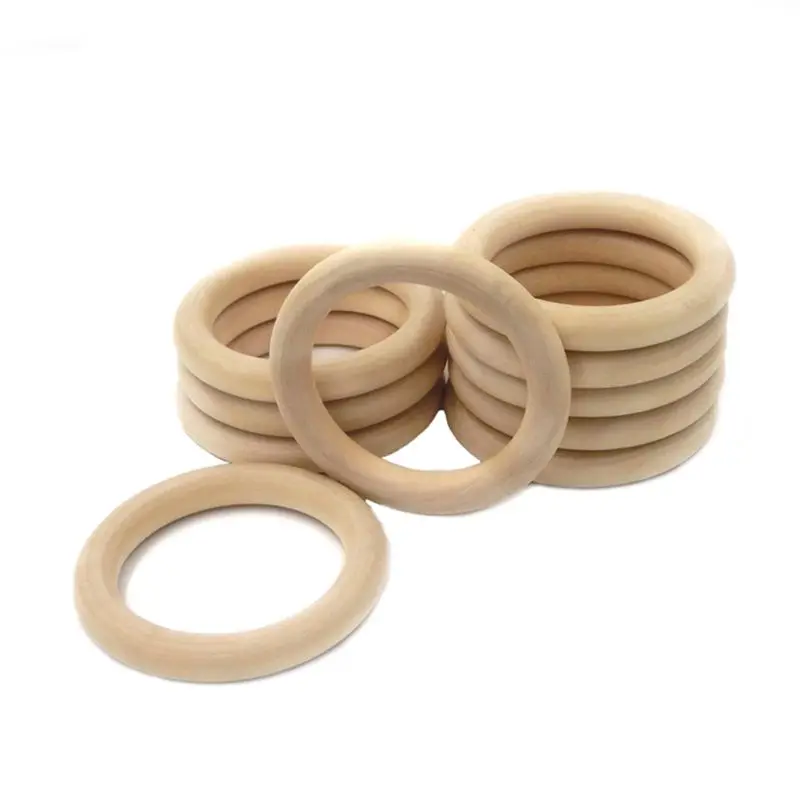 

20 Pcs Natural Wooden Baby Teether Ring Infant Molars DIY Accessories Craft Toy 95AE