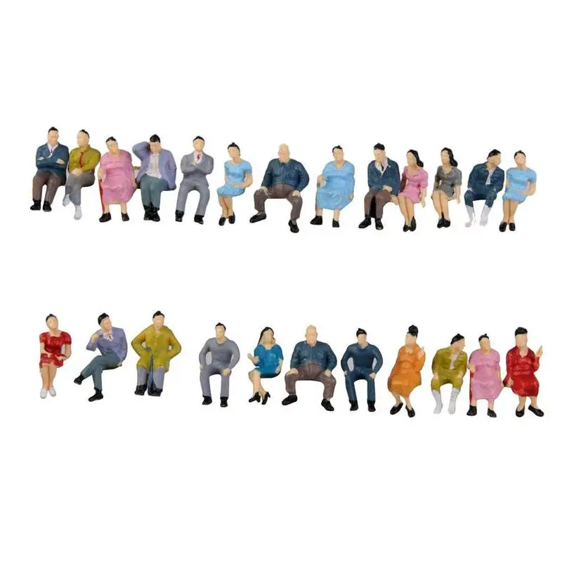

1:87 10pcs Building Small Color Sitting Man Sand Table Model Craft Toys Painted Model People Figure Sitting Villain Children Toy