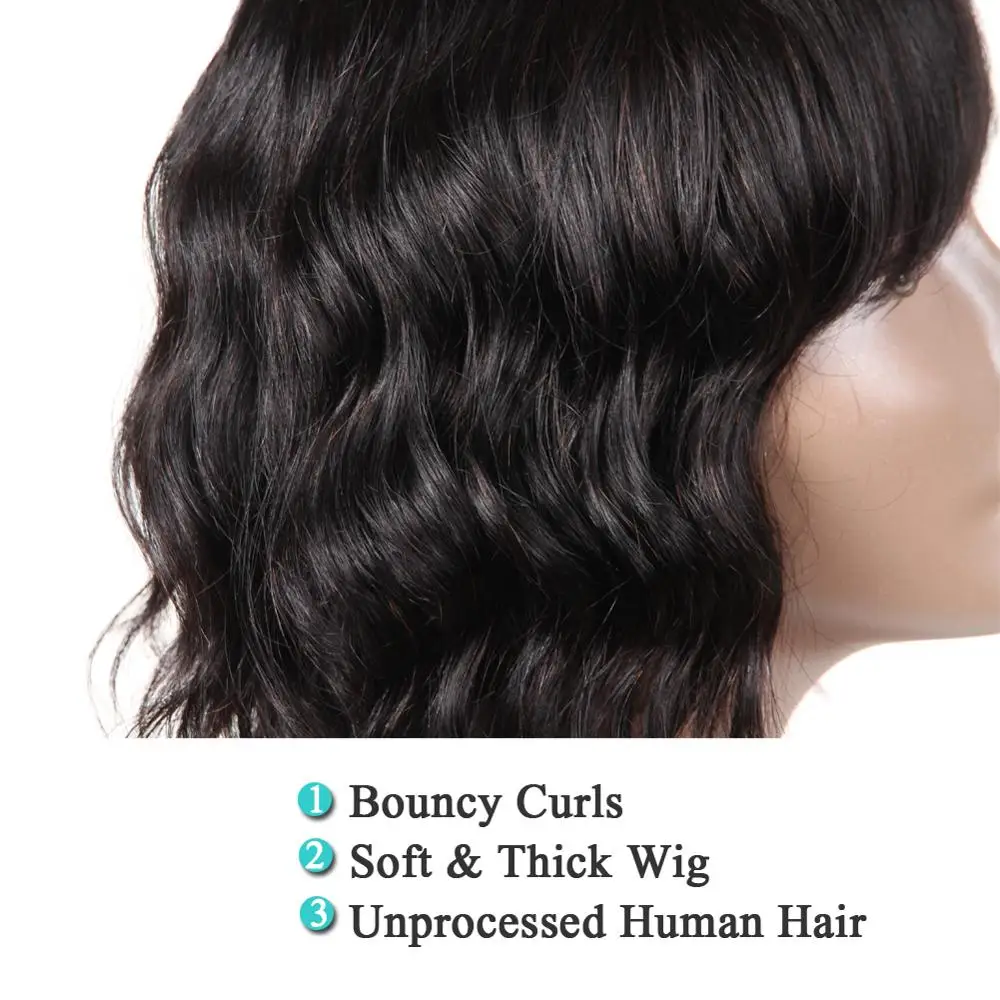 Парик Morichy для женщин бразильские Волнистые Короткие накладные волосы с челкой