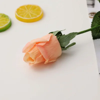 champagne 2 шт., настоящая на ощупь, латексная Роза, на ощупь, войлок, имитация для дома, свадьбы, Декоративные Искусственные Силиконовые розы, букет цветов - Цвет: champagne