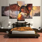 Плакат с песней ледяного и огненного дракона, 5 шт., искусство на холсте, HD печать, Картина на холсте для гостиной
