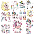 Термонаклейки с милыми животными, виниловые термонаклейки с единорогом для переноса тепла на одежду, термонаклейки для одежды, аппликации для футболок своими руками