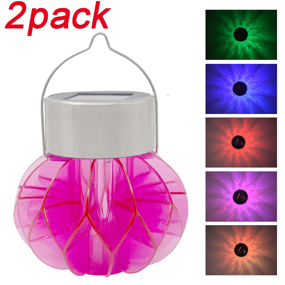 2 шт. цветной светодиодный светильник на солнечной батарее для улицы