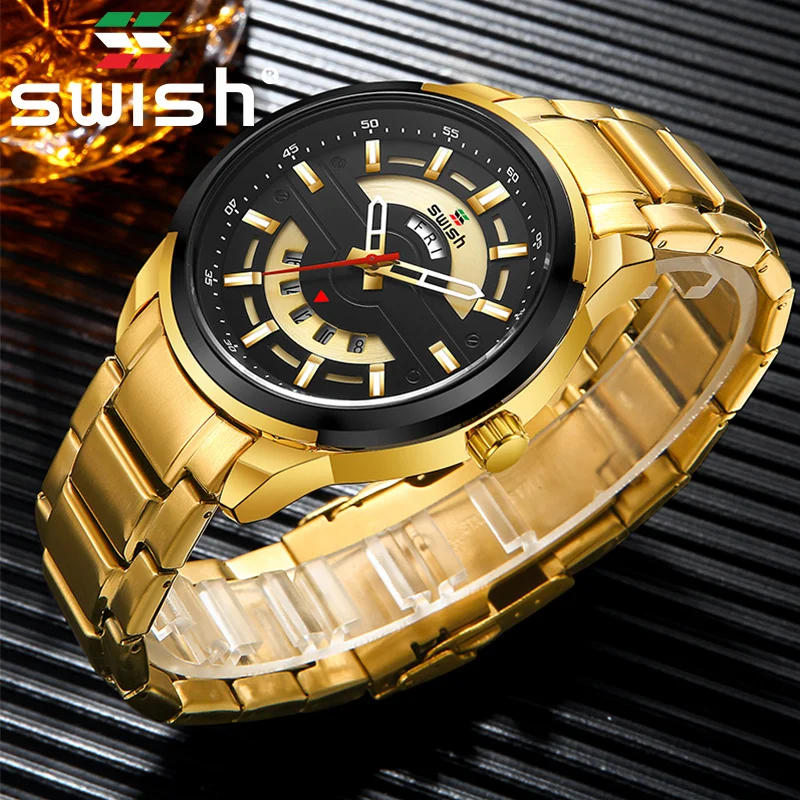 SWISH 2020 часы мужские спортивные кварцевые модные из нержавеющей стали Топ бренд