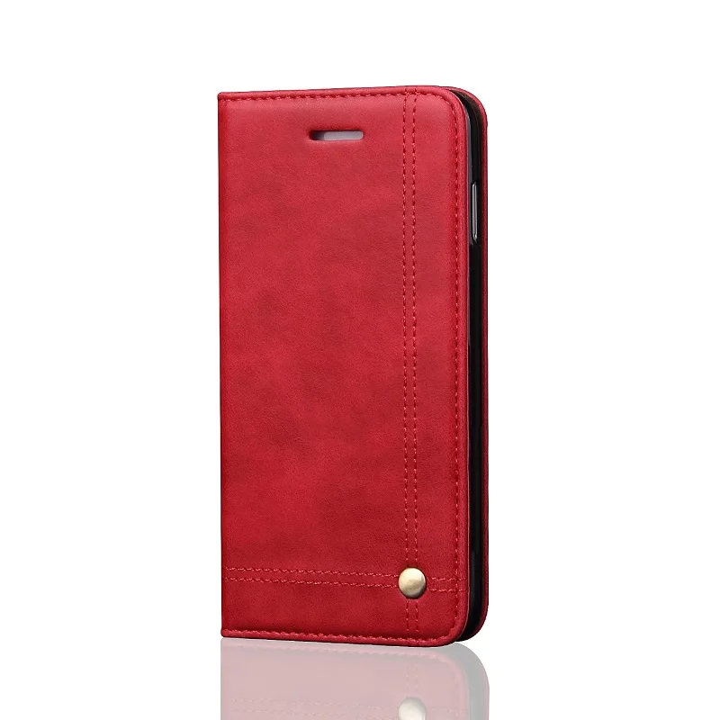 Red Кожаный флип-чехол Crazy Horse для iPhone XS держатель для карт кошелек Магнитный чехол для телефона для iPhone X 8 7 6S Plus 6 11 Pro Max - Цвет: Red