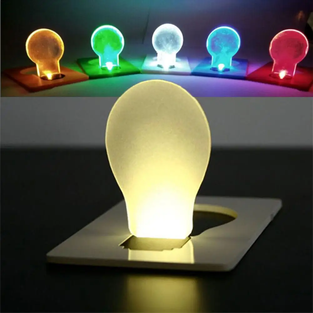 

Portable Mini LED Card Pocket Light Wallet Light Novelty Lighting Bulb Lamp Credit Card Size Home Accessories Ultra-thin Lamp