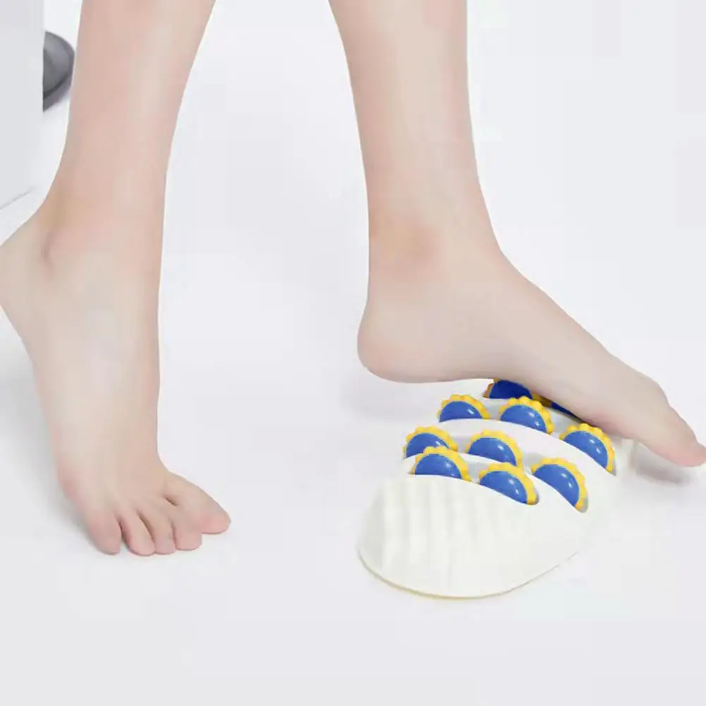 

4 ряда роликов, домашний Овальный массажер для ног, релаксатор для ног, акупунктурный точечный Массажный мяч для ног, встроенный водонепрони...