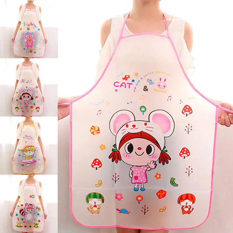 Мультяшный милый водонепроницаемый кухонный утварь Женский фартук для готовки