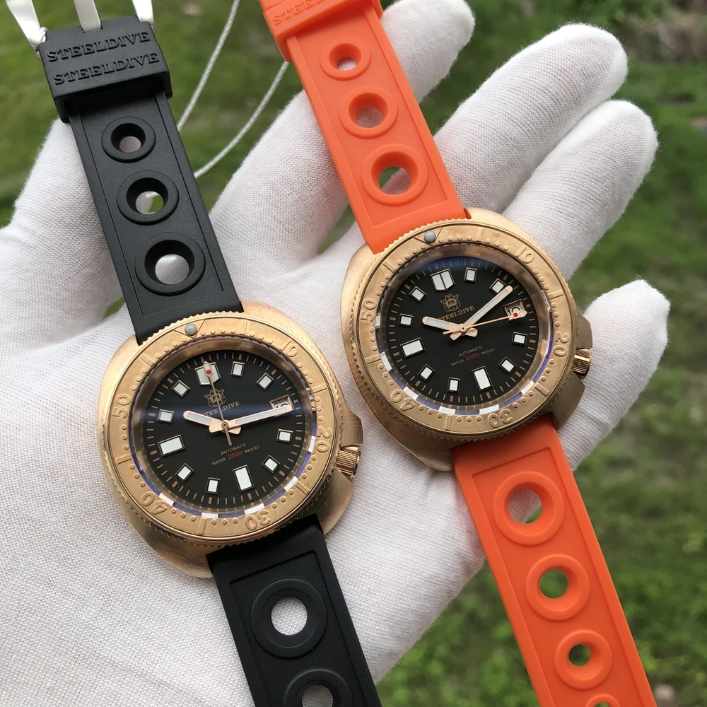 

STEELDIVE 1970S Bronze Diving Watch 2020 Fashion Abalone Bronze Mechanical Watch Automatic Sapphire Crystal NH35A Luxury Watches
