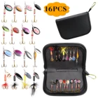 16 шт.пакет рыболовные приманки для бас-гитара блесна приманка с Портативный сумка для переноски приманки для ловли форели приманки улова, Металлические Блесны комплект