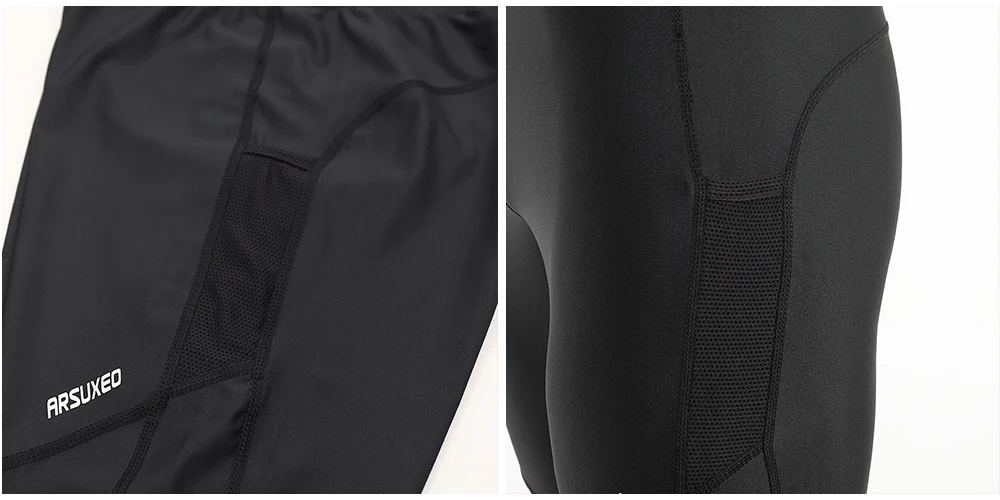 ARSUXEO Men's Compression Running Pants Training Pants Fitness Leggings Tights Sports Trousers Reflective Spring Autumn P9018