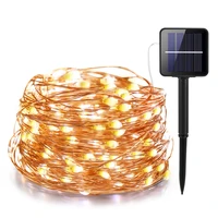 ir dimmable 15m led outdoor solar string lights solar lamp fairy holiday christmas party garland lighting hiking accessories