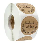 100 шт., 2,5 см, круглая клейкая бумага для скрапбукинга ручной работы с надписью Love Seal, романтичная Рождественская бумага в виде оливковой ветки