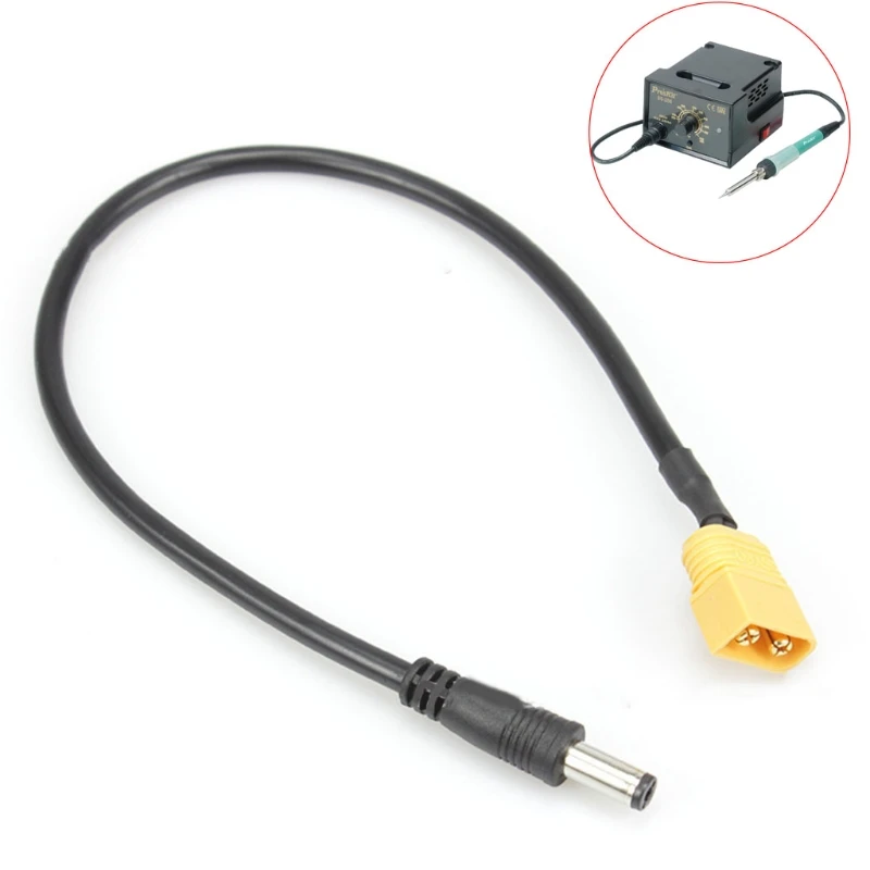 

30 см/11.8in XT60 Мужская Пуля разъем на обоих концах для подключения внешних устройств к DC DC5525 Мощность кабель 5,5x2,5 мм адаптер TS100 электронный пая...