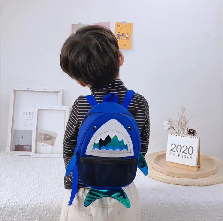 Детский рюкзак Cartton Shark школьный для студентов с широкими ремешками на молнии