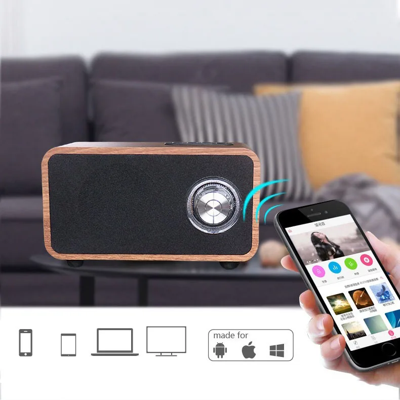 Деревянная Bluetooth Колонка для домашнего компьютера простая деревянная ретро