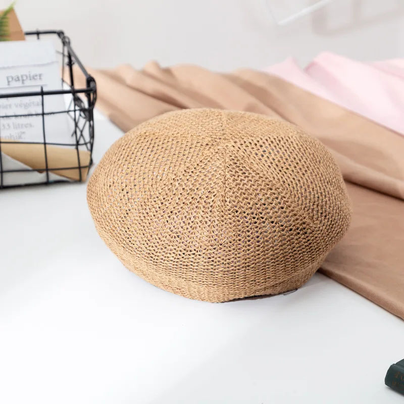 Новый соломенный берет для ретикуляции женские осенние шапки с плетением