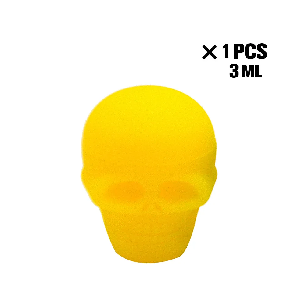 Yellow-3ML 2 размеры силиконовый контейнер антипригарное силиконовые баночки контейнеры для хранения масла ящик для банки контейнер Череп Форма - Цвет: Yellow-3ML