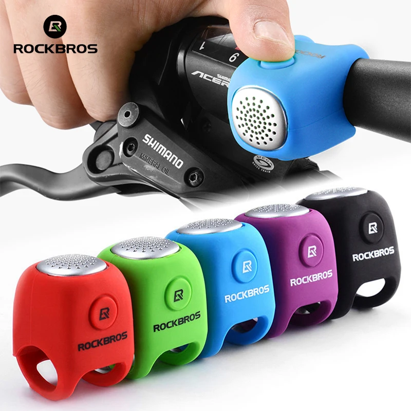 

ROCKBROS Bike Bell Electric Cycling Bell 90dB Loudly Horn Rainproof MTB Bicycle Handlebar Silica Gel Shell Ring Bike Accessories