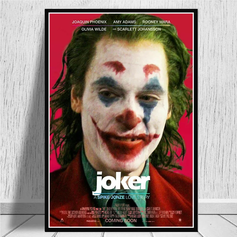 Печать плакатов плакат с джокером Хоакин Феникс фильм DC комическое Искусство Холст Картина маслом настенные картины для гостиной домашний декор - Цвет: Лиловый