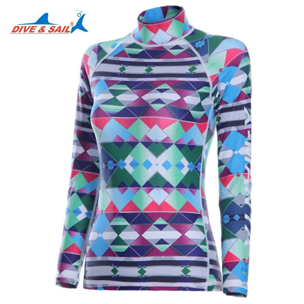 Женский костюм для дайвинга с длинным рукавом из лайкры и лайкры|rashguard girls|girl