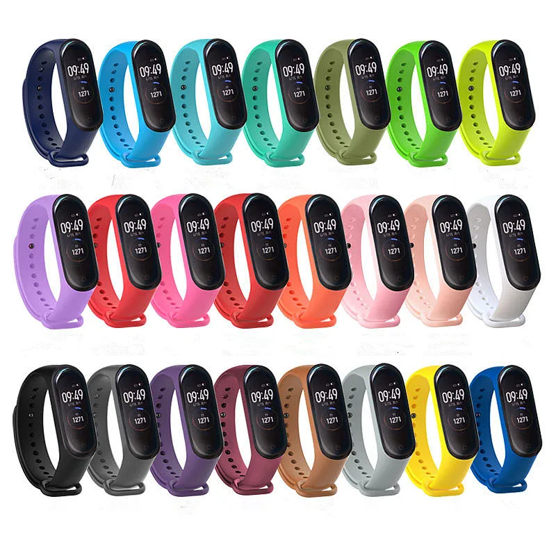 Ремешок для Xiaomi mi, 4 ремешка, Модный Цветной ремешок для mi Band 4, сменный силиконовый ремень для Xiaomi mi, 4 ремешка