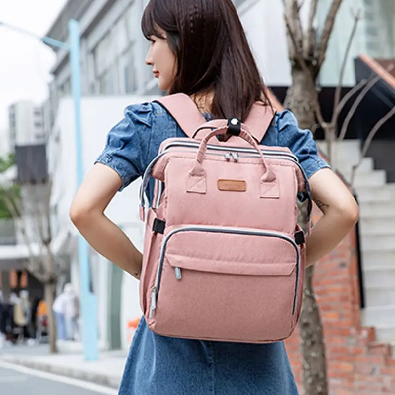 

Baby Infant Nappy Changing Bag Portable Folding Crib Diaper Backpack Stroller Straps for Travel Outdoor