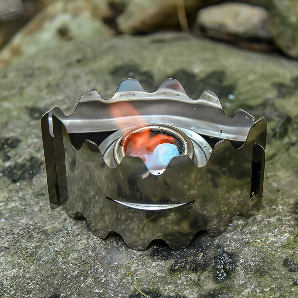 Портативная уличная спиртовая плита с ветрозащитной пластиной ветрового стекла