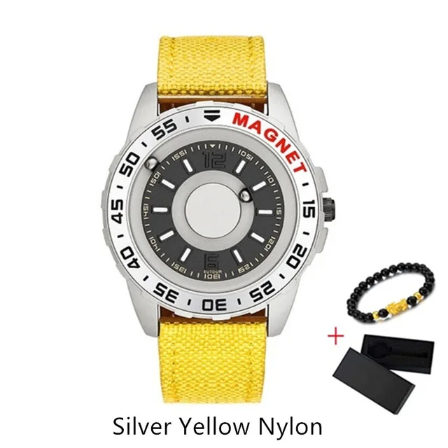 YZ SR Yellow Nylon EUTOUR, магнитные часы, мяч, шоу, мужские, водонепроницаемые, Роскошные, мужские, s, наручные часы, спортивные, нержавеющая сталь, Прямая поставка, кварцевые наручные часы - Цвет: YZ SR Yellow Nylon