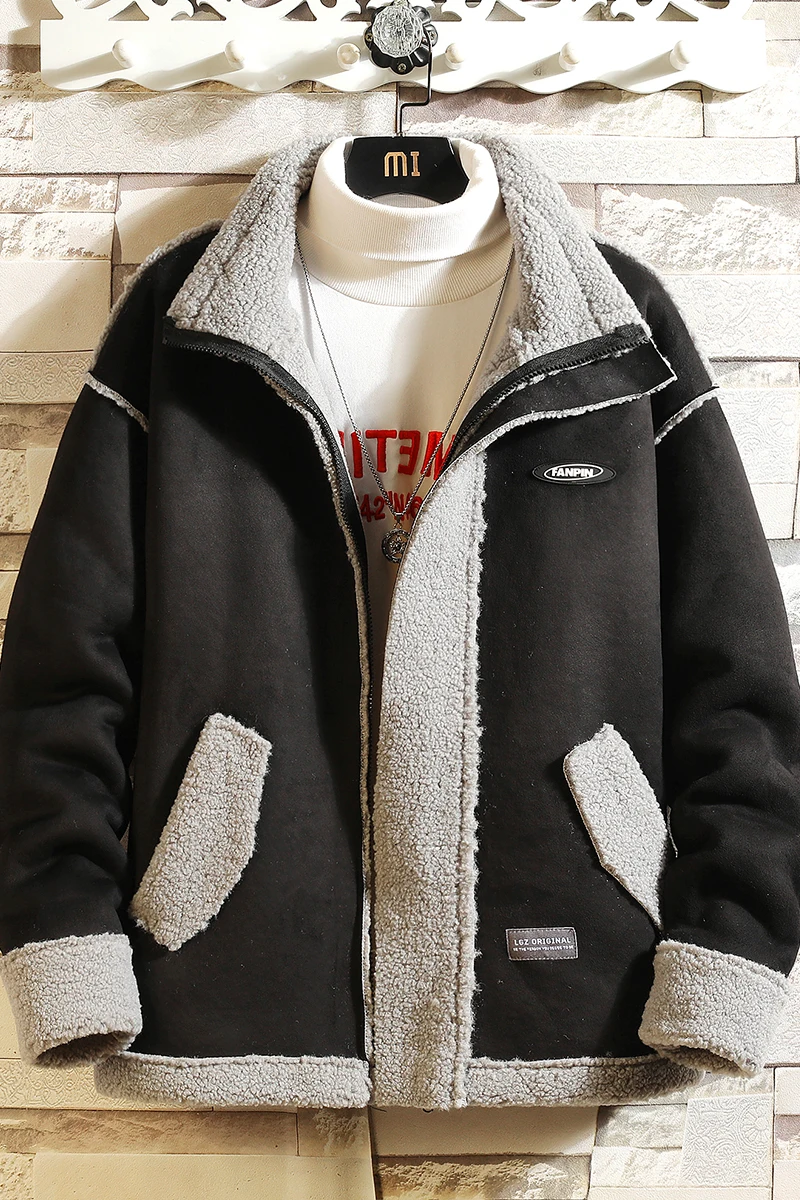 Куртка мужская утепленная из овечьей шерсти парка в Корейском стиле