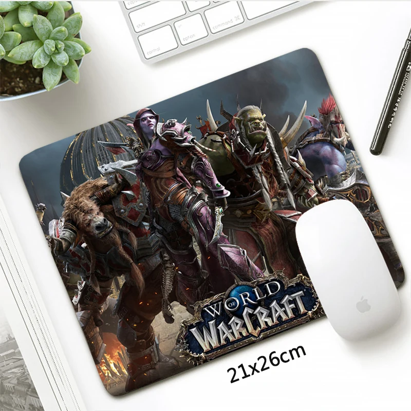 fashion 21x26cm world of warcraft small mouse pad gamer locking edge gaming mousepad horde alliance otaku gift laptop desk mat free global shipping