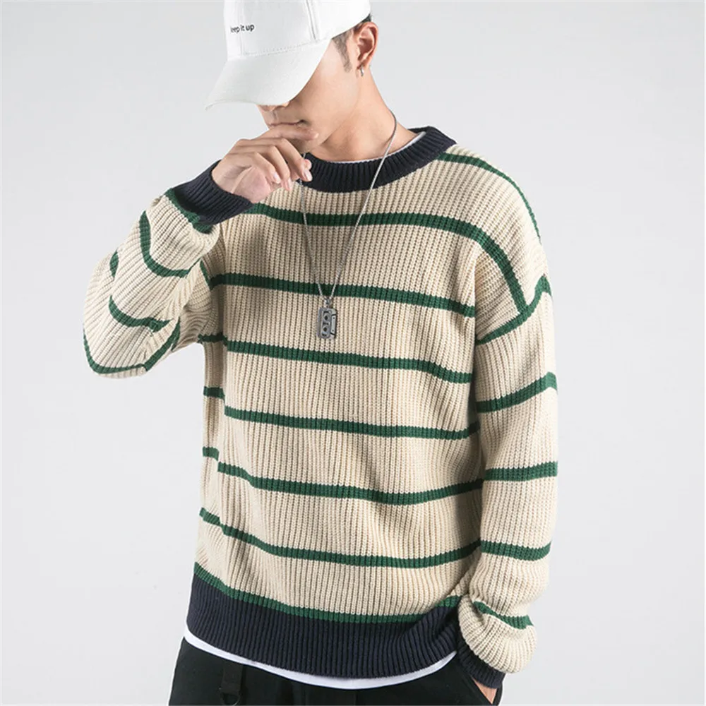 Новые модные мужские трикотажные пуловеры в Корейском стиле Повседневные