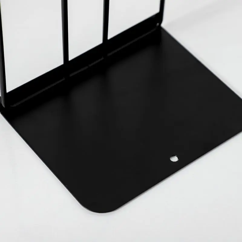 

1 Pair Bookend Book Stand Support Simple Iron Desktop Non Slip Rack Shelf Holder